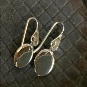 Shiny silver tone earrings